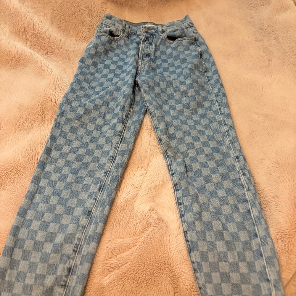Pascun High Rise Straight Checkered Jeans Size 26